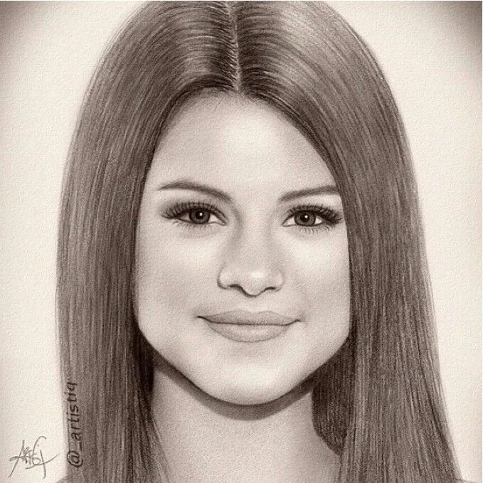 Selena Gomez drawing | Drawing Ideas | Pinterest