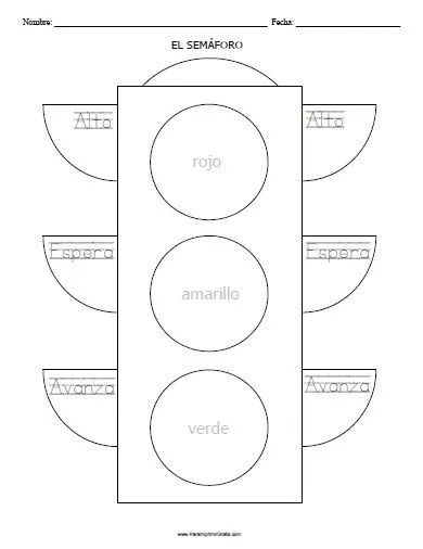 El Semáforo para Niños - Para Imprimir Gratis - ParaImprimirGratis.com