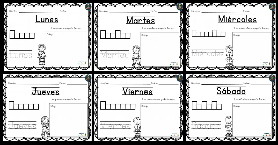 días de la semana – Imagenes Educativas