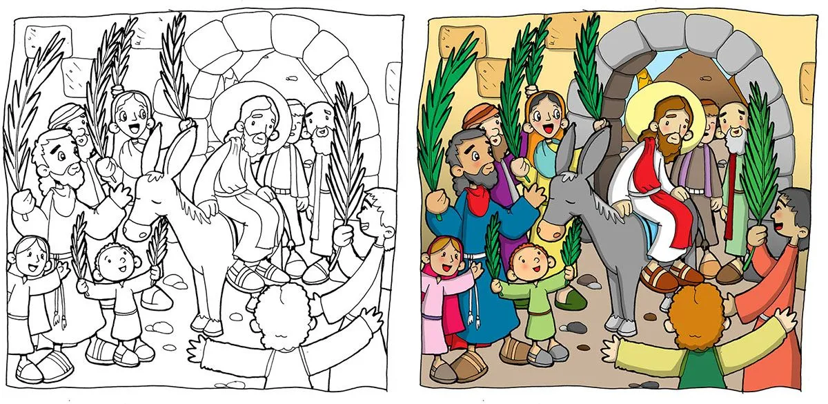 Semana Santa en casa: Un dibujo para colorear el Domingo de Ramos