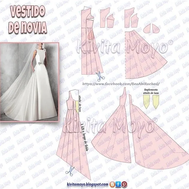 Hace unas semanas les expliqué cómo hacer los VESTIDOS de fiesta, XV y  novia con ONDAS E… | Patrones de costura de barbie, Patrones, Patrones para  vestidos de novia