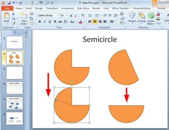 Cómo hacer un semicírculo en PowerPoint 2010