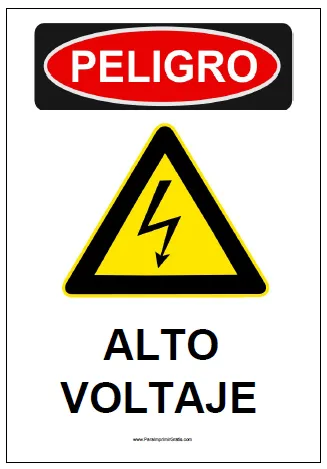 Señal de Alto Voltaje - Para Imprimir Gratis - ParaImprimirGratis.