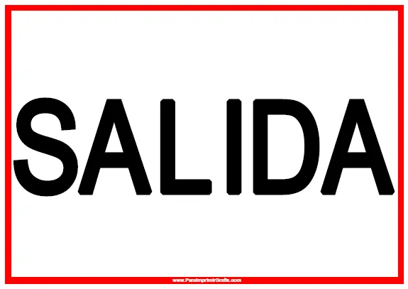 Señal de Salida - Para Imprimir Gratis - ParaImprimirGratis.