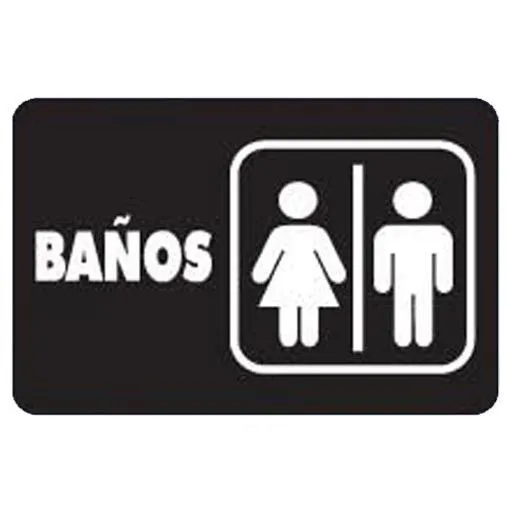 7958 SEÑAL GRANDE PLACA RIGIDA "BAÑOS" - AlproShop.