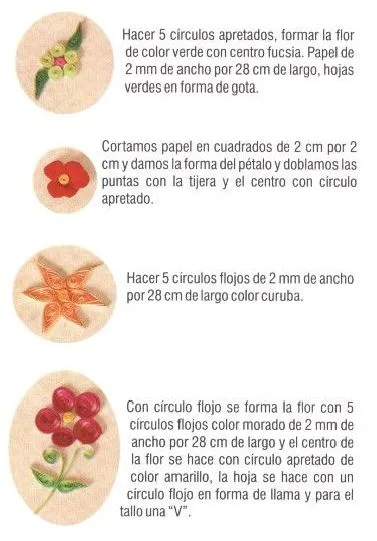 Como hacer sencillas flores de filigrana