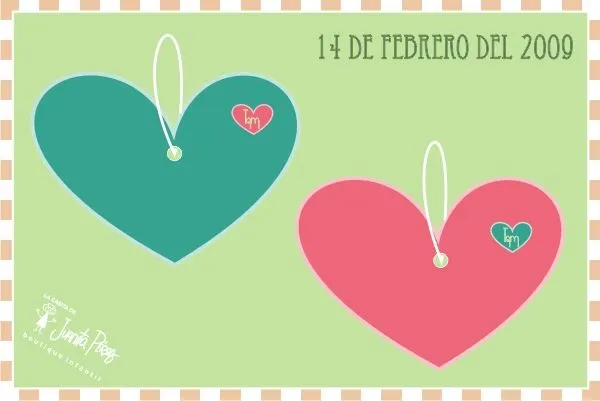 Send A WebCard - Corazoncitos Verde y Rosa