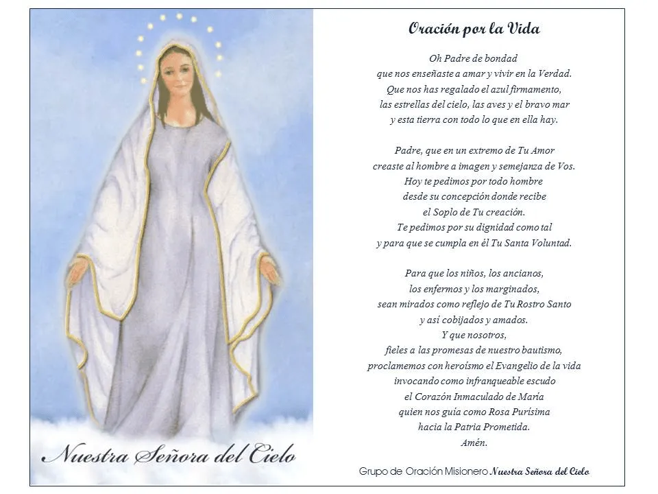 Nuestra Señora del Cielo » Pro vida, Camino Dominus Flevit