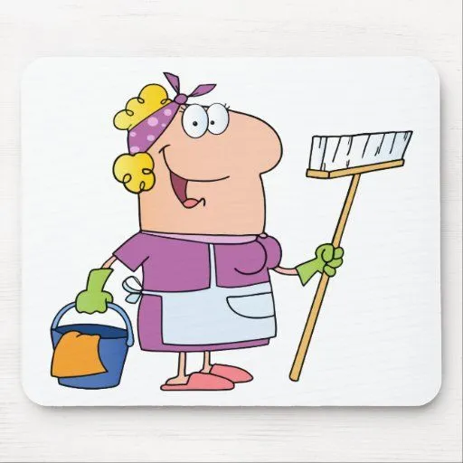 Señora de la limpieza del dibujo animado tapete de raton | Zazzle
