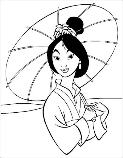 DIBUJOS PARA PINTAR Y COLOREAR DE MULAN