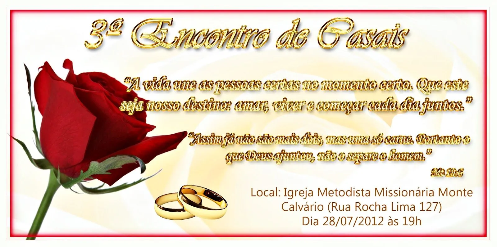 Serviços Digitais: 3º Encontro de Casais na Igreja Metodista