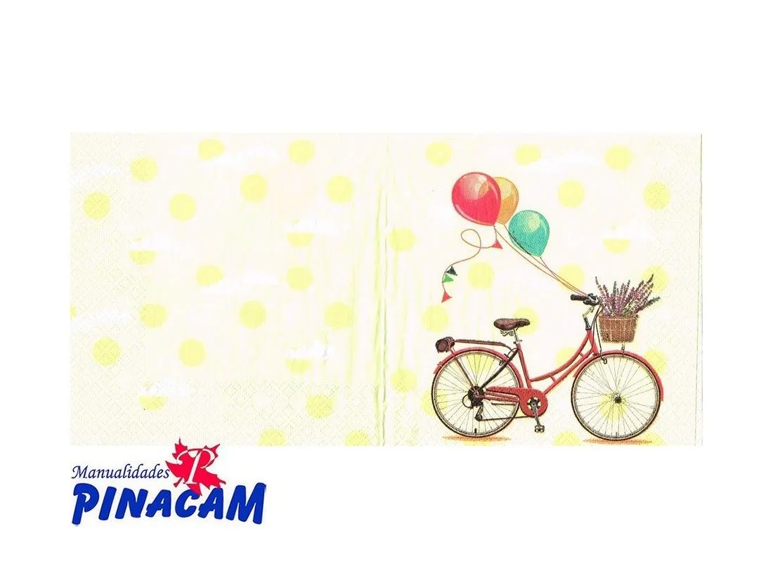 Servilleta 33 x 33 cm BICICLETA CON GLOBOS