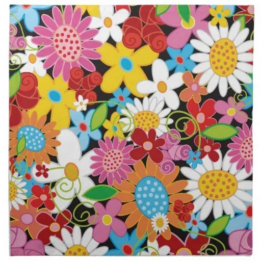 Servilleta caprichosa colorida del jardín de flore | Zazzle