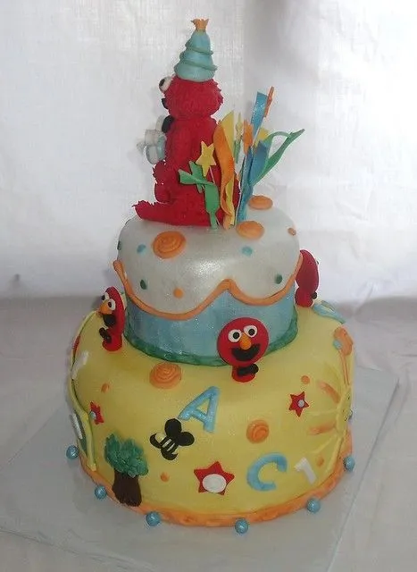 Sesame Street Baby Elmo Cake side view | Flickr - Photo Sharing!