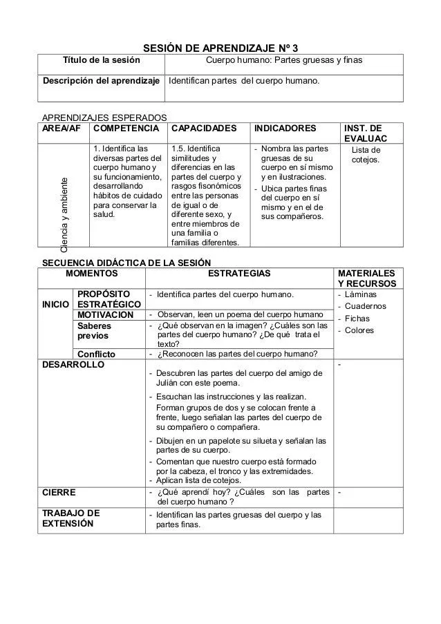 Sesiones de aprendizaje 1º