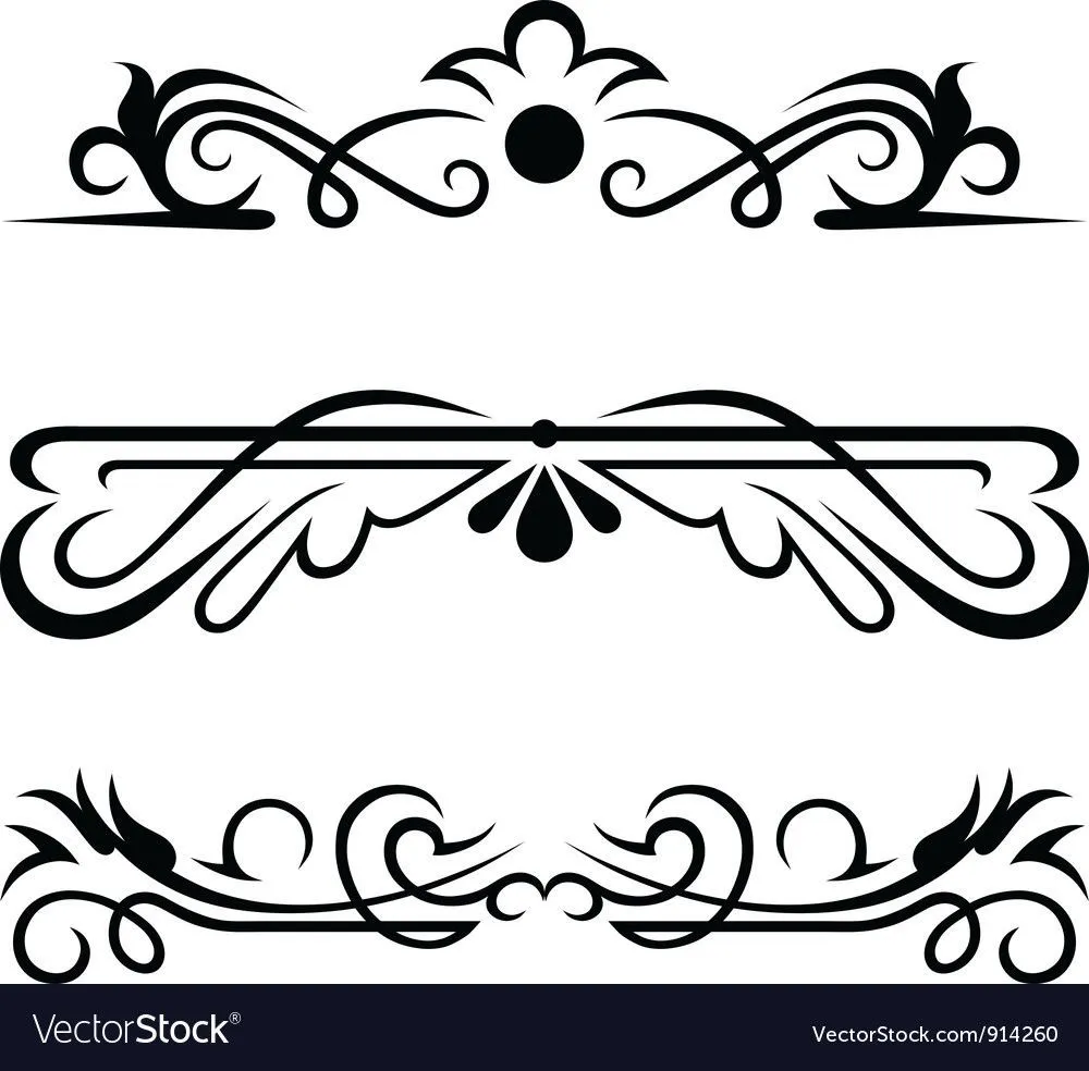 Set calligraphic design elements Royalty Free Vector Image , #ad, #design,  #elements, #Set, #calligraphic #AD | Grecas decorativas, Grecas, Cenefas  decorativas