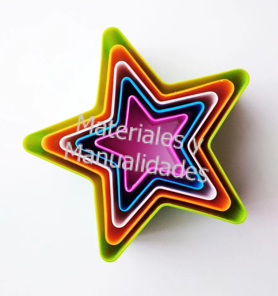 SET 5 CORTADORES DE ESTRELLA PARA FONDANT Y GALLETAS, MATERIALES PARA  MANUALIDADES EN MASA FLEXIBLE FOAMY GOMA EVA PASTILLAJE Y DECORACIÓN DE  TORTAS