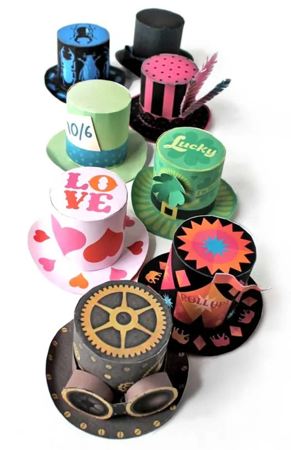 Set de mini sombreros de copa. Get crafty • Happythought