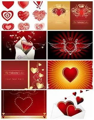 Set de motivos en vector San Valentín - Diseño Grafico y ...