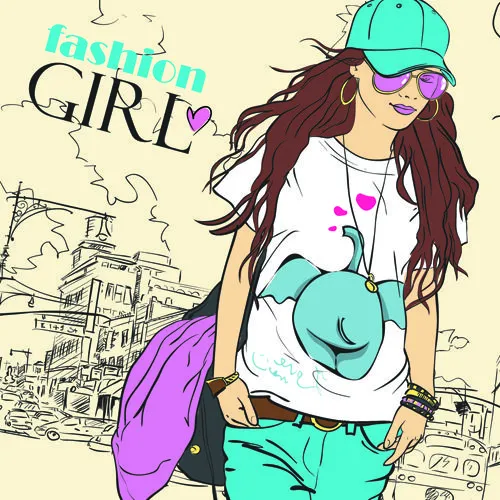 Set of Different Fashion Girl vector 04 - Vector People free download