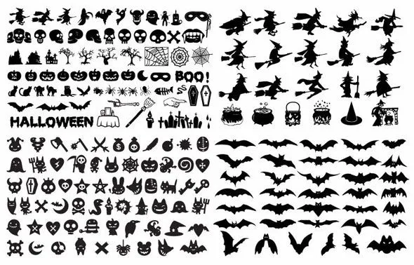 5 Sets de Siluetas vectorizadas de Halloween | Puerto Pixel ...