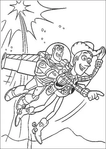 Sheriff Woody And Buzz Lightyear coloring page | Super Coloring