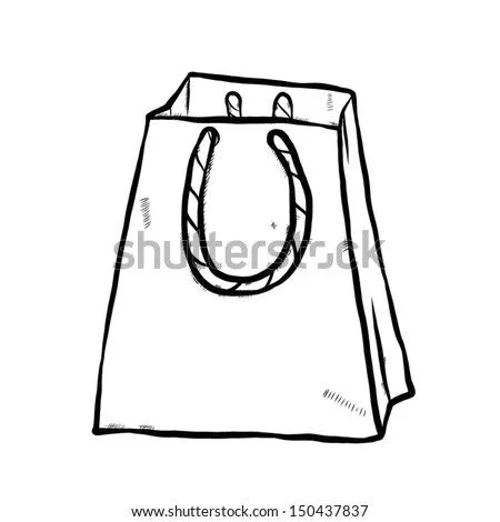 Shopping Bag With Rope Handle / Cartoon Vector And Illustration ...