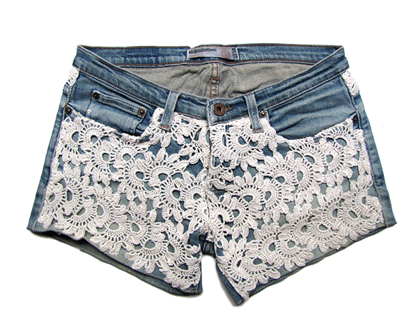 TRICO y CROCHET-madona-mía: Shorts con aplicaciones de Crochet ...