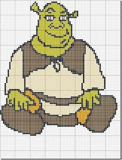 Shrek y asno en punto de cruz | Punto de cruz