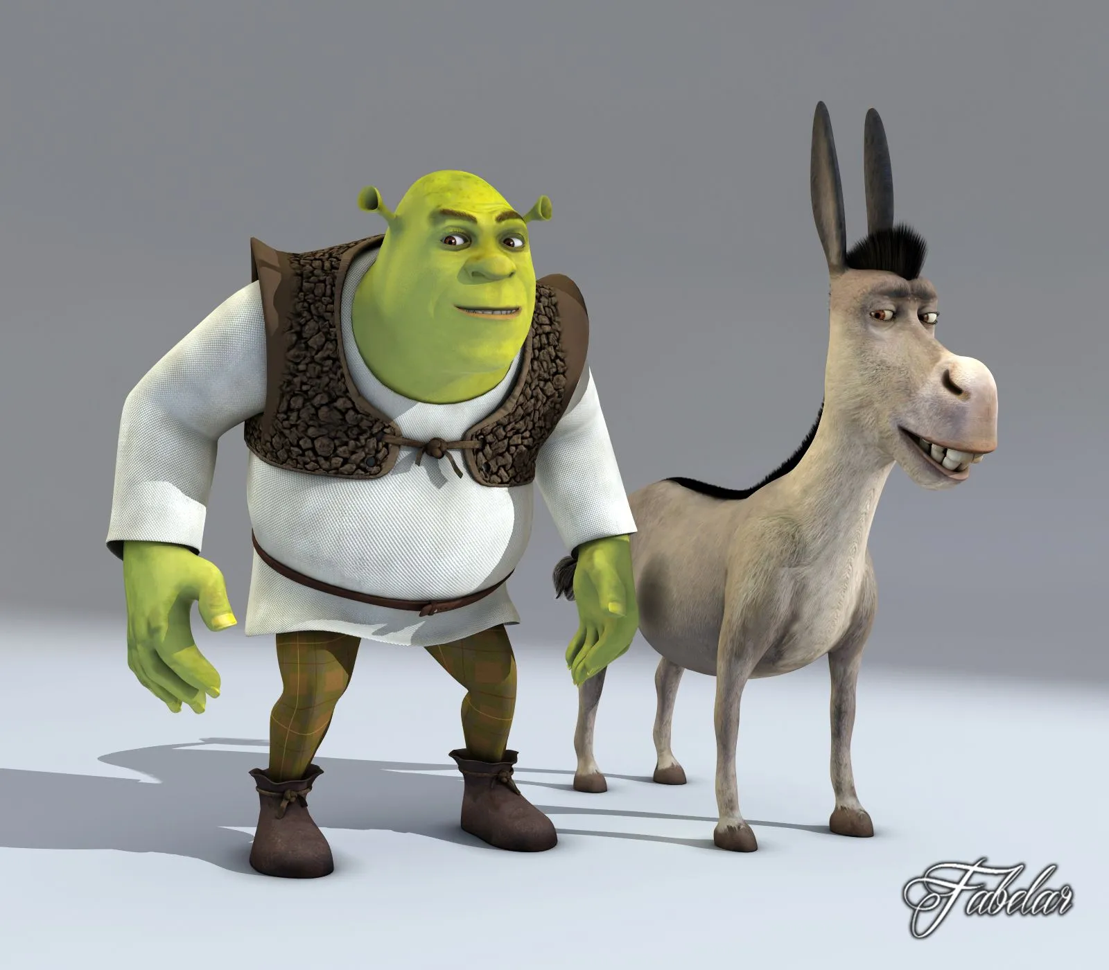 Shrek y burro Modelo 3D $299 - .max - Free3D