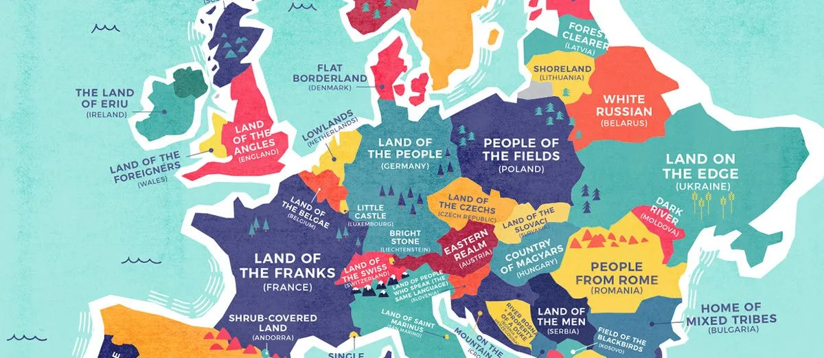 El significado del nombre de cada país del planeta, explicado en este  divertidísimo mapa