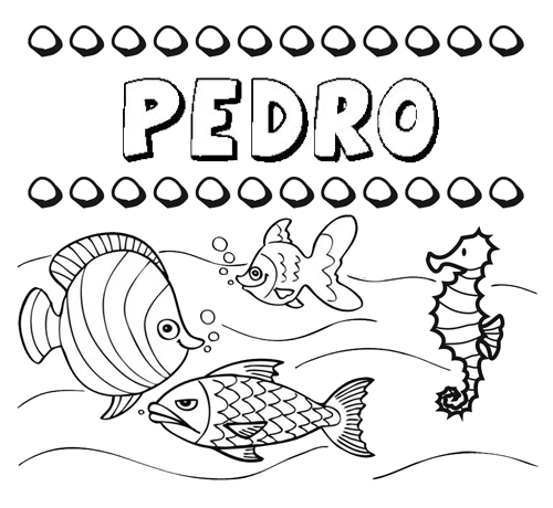 Dibujo con el nombre Pedro para colorear, pintar e imprimir