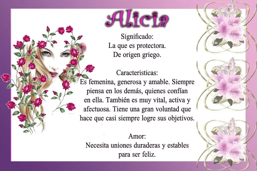 Significado de tu nombre: Significado del nombre Alicia