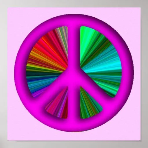 Signo de la paz Trippy del Hippie Posters de Zazzle.