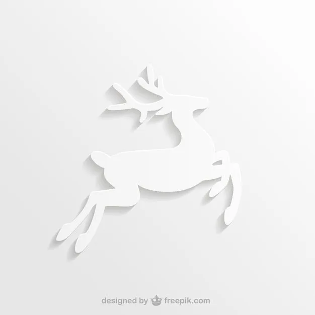 Silueta blanca de reno | Vector Gratis