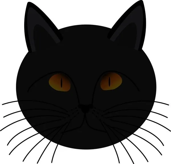 Cara del gato negro Vector de imágenes prediseñadas - vectores ...