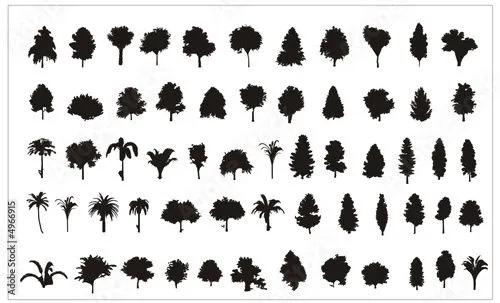 siluetas de arboles en vector © ighost #4966915 - Ver portfolio