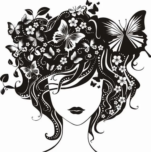 Siluetas de caras de chicas. | Ideas y material gratis para ...