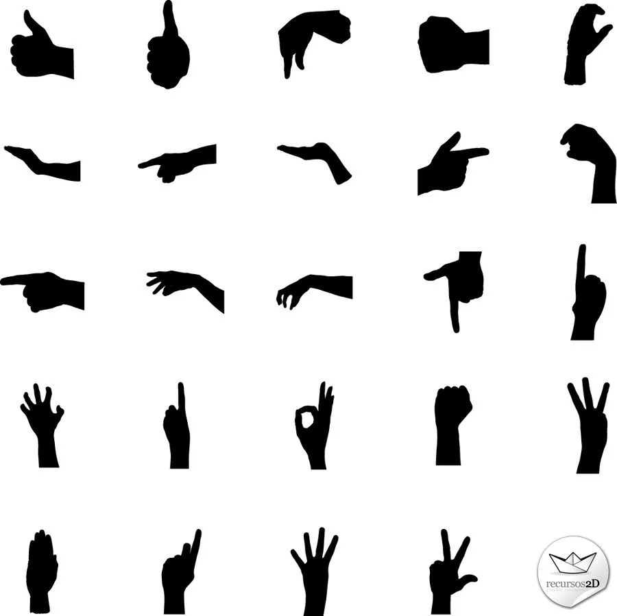 Siluetas de manos en vector gratis (Free Vector Hands Silhouettes ...