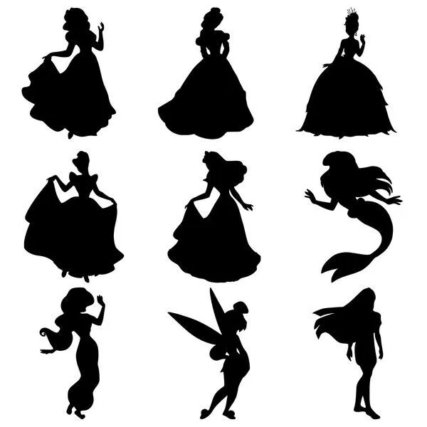 Siluetas Princesas Disney. Silhouette Cameo Ideas. | Silhouette ...