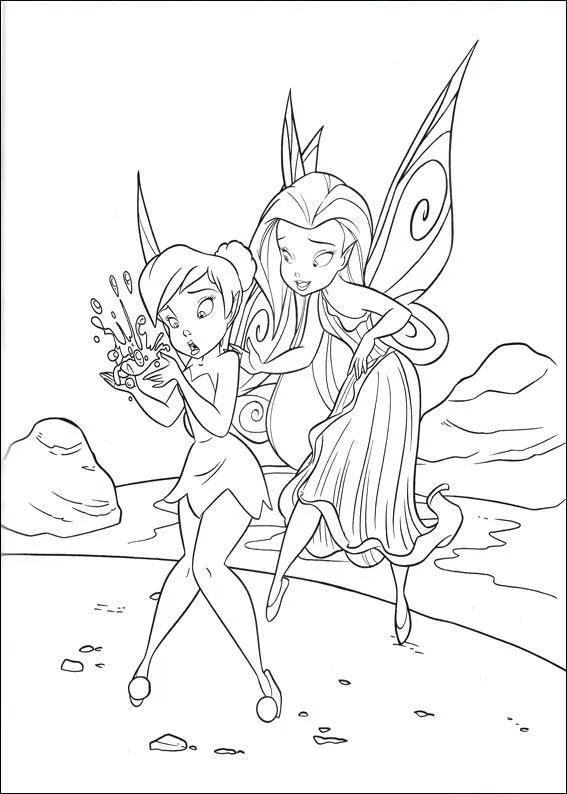 Tinkerbell y sus amigas para pintar - Imagui