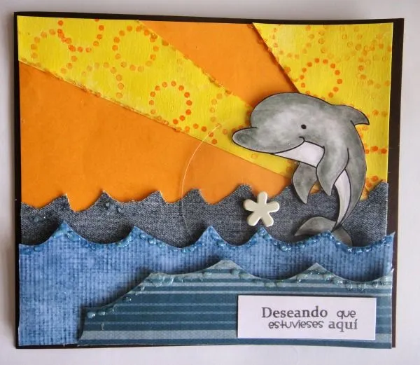 Silvia Scrap: Tarjeta con delfin en movimiento...