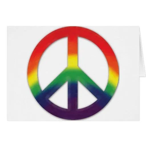 Símbolo de paz en colores del arco iris felicitacion | Zazzle