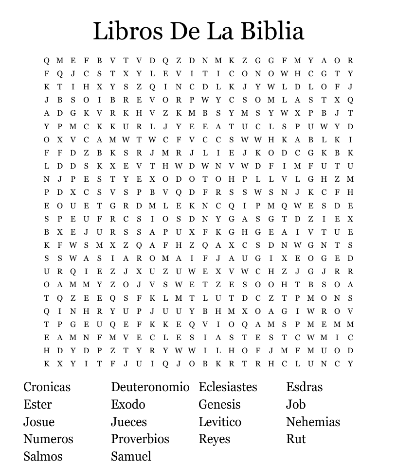 Similar to Los Libros de la Biblia Word Search - WordMint