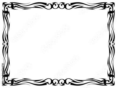 simple black tattoo ornamental decorative frame" Imágenes de ...