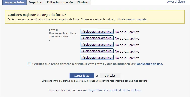 Modo más simple de subir fotos | Facebook