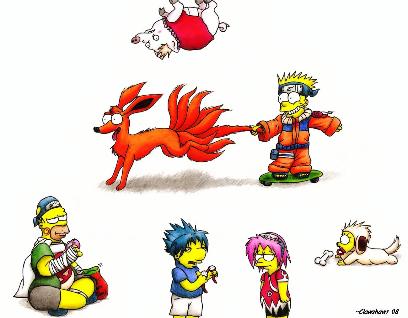 los simpson como dragon ball y naruto - Taringa!