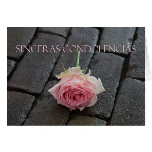 Sinceras Condolencias Spanish sympathy card from Zazzle.