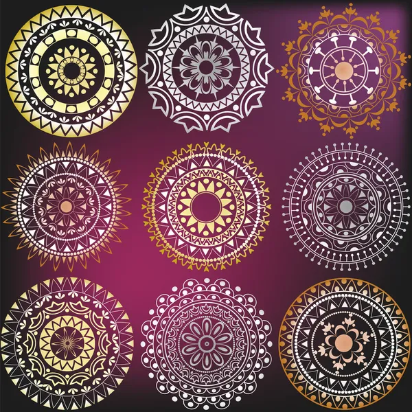 situado en una mandalas color metálico — Vector stock © shvaista ...