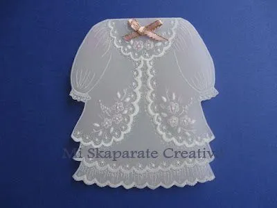 Mi Skaparate Creativo: Tarjetas Vestidos Bautizo en pergamino